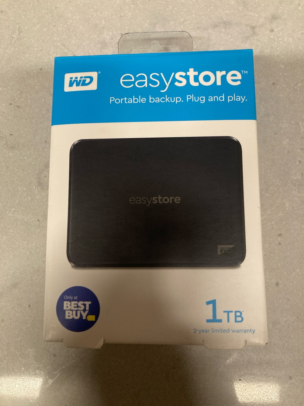 WD - Easystore 1TB External USB 3.0 Portable Hard Drive - Black.